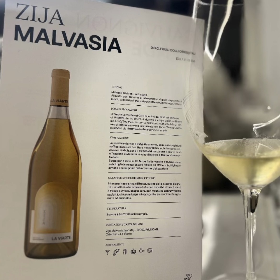 La Malvasia in degustazione dell'azienda La Viarte