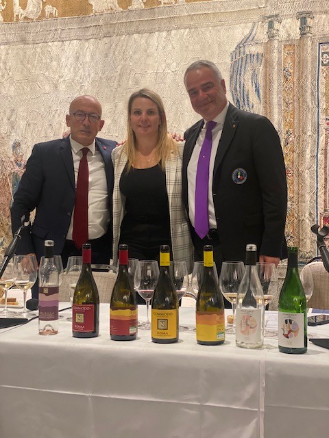 Giovanna Cunetta, Mourad Ouada e Paolo Lauciani, Docente della Fondazione Italiana Sommelier